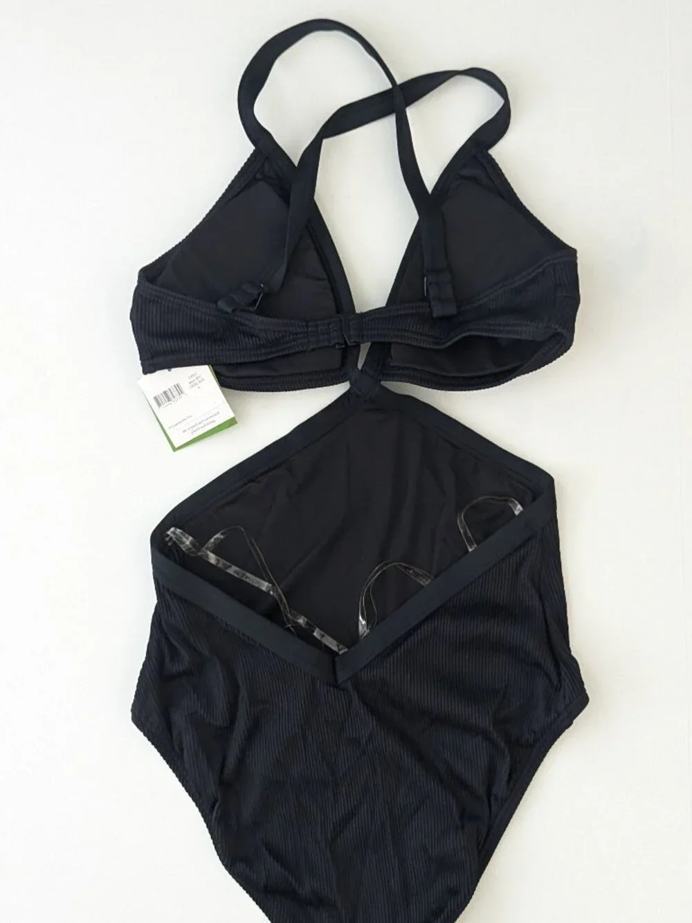 Kate Spade New York Side Cutout One-Piece Swimsuit Black Women's Medium - Picture 2 of 3